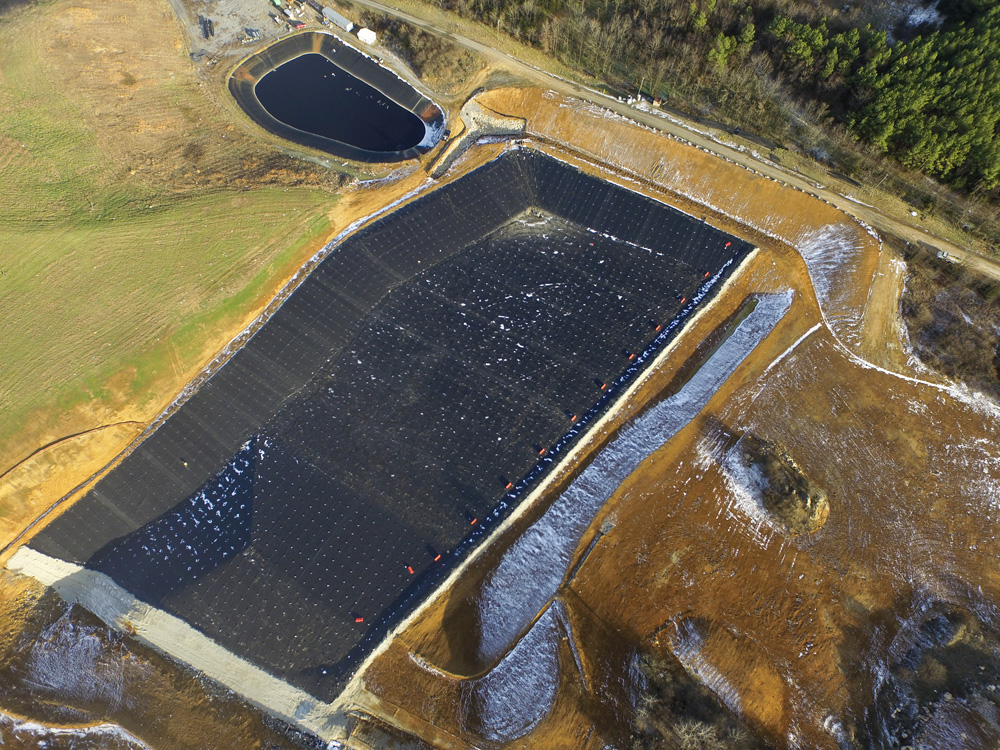 Aerial view of new cell at Shenandoah County Landfill in Edinburgh, Virginia
