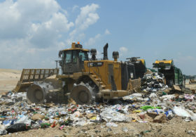 Solid waste in the landfill
