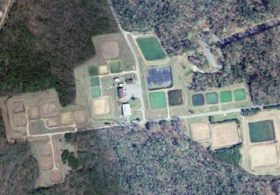 Aerial view of Manning Fish Hatchery